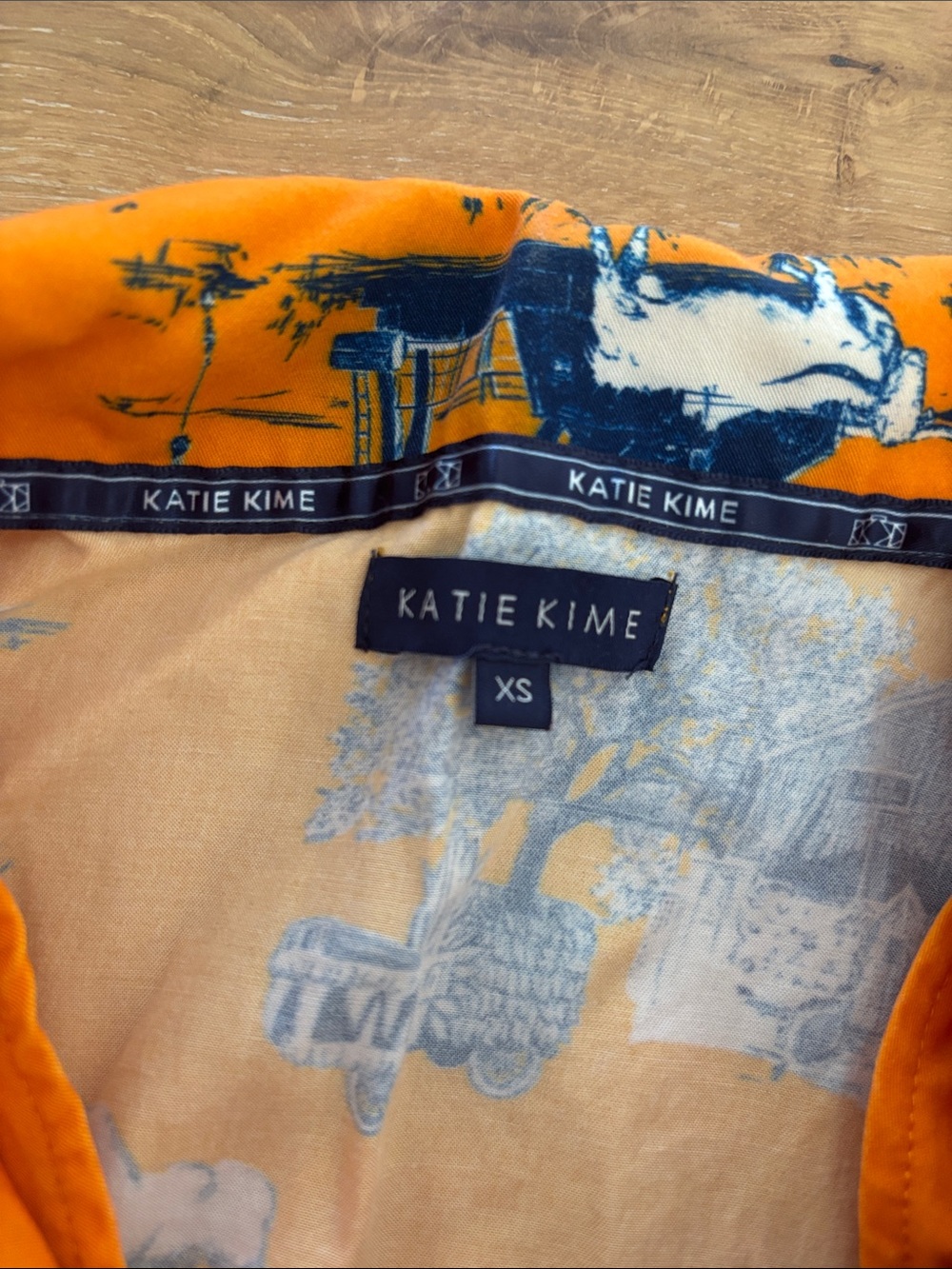 Houston toile Short-Sleeve Pajama Set in Orange - Picture 3 of 12